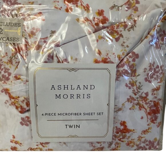 Ashland Morris Twin 4-Piece Microfiber Sheet Set With Floral Design - Picture 4 of 4
